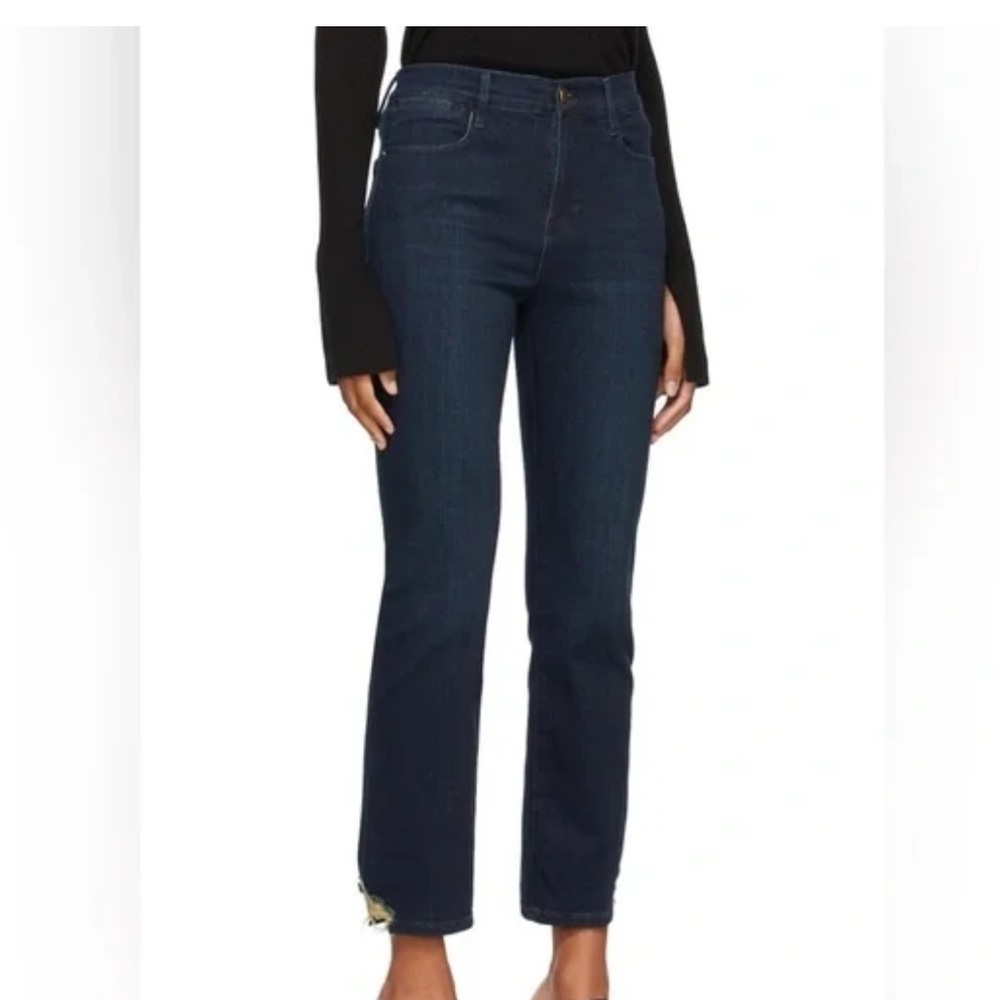 Frame Stretchy Le High Straight in Dark Denim Wash Size 24